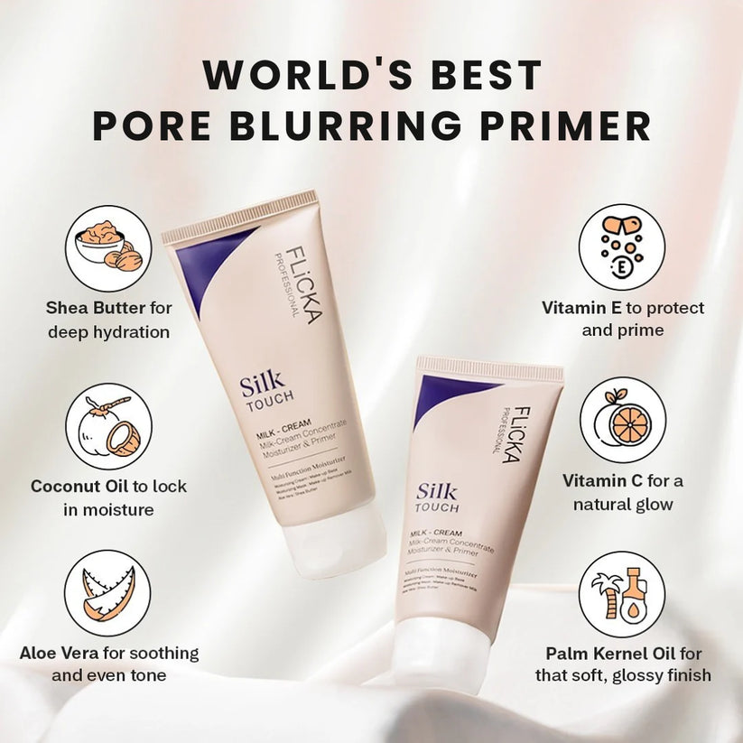 Flicka Silk Touch - 3 in 1 Moisturizer,Primer & Sunscreen for Face - O